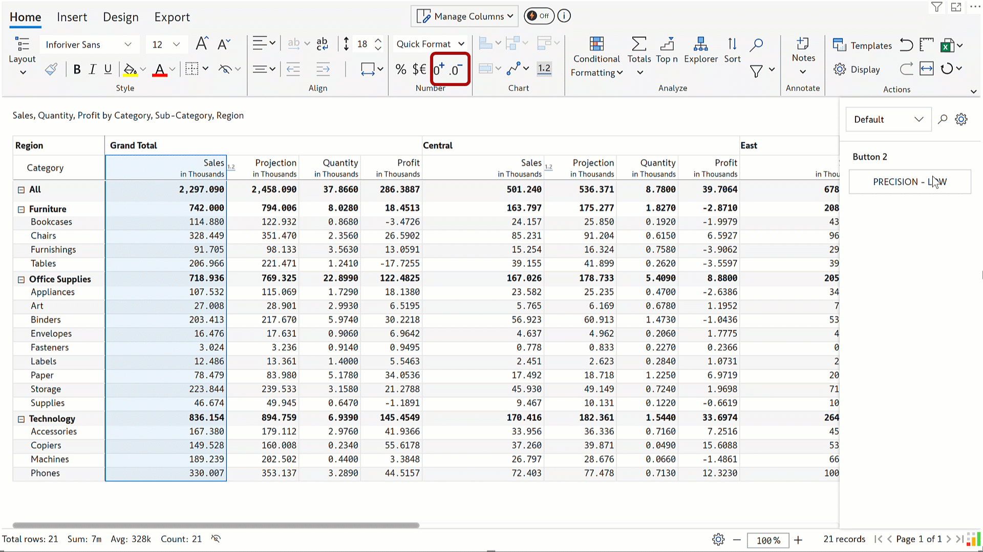 How to use scripts to set maximum decimal precision